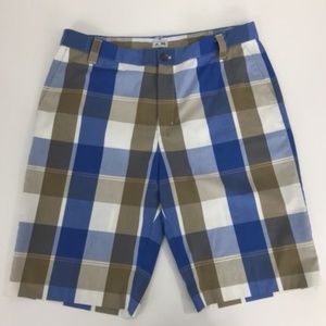 Adidas Size 36 Blue/White/Brown Casual Shorts Y-58